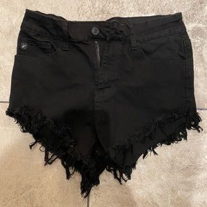 Kancan black fringe shorts